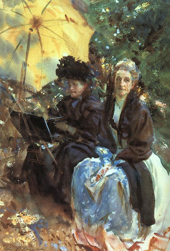 John Singer Sargent Miss Wedgewood and Miss Sargent Sketching Germany oil painting art